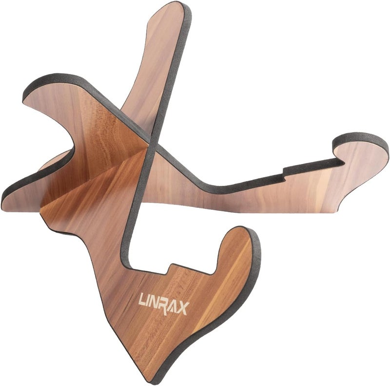 LINRAX GS2 Guitar Stand Floor, Universal Wooden Stand, Guitar Holder with Soft Rubber for Acoustic Guitar Classical Guitar Electric Guitar Bass Ukulele Violin Banjo Mandolin, Guitar Accessories - Image 1
